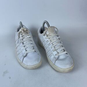 K-Swiss Hoke CMF Low Top Sneakers Women Size 7 White Leather Lace Up 93615-101-M